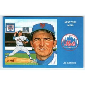 1969 NY Mets Baseball Postcard Susan Rini Jim McAndrew Unused Limited Edition